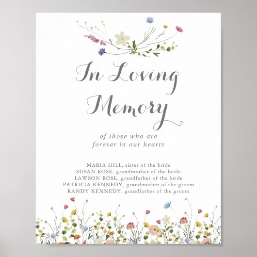 愛しカラフルた記憶のサインの優美な野生の花 ポスター (正面)