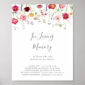 愛しシンプルた思い出のサインの中の数々の色のワイルドフラワー ポスター (正面)