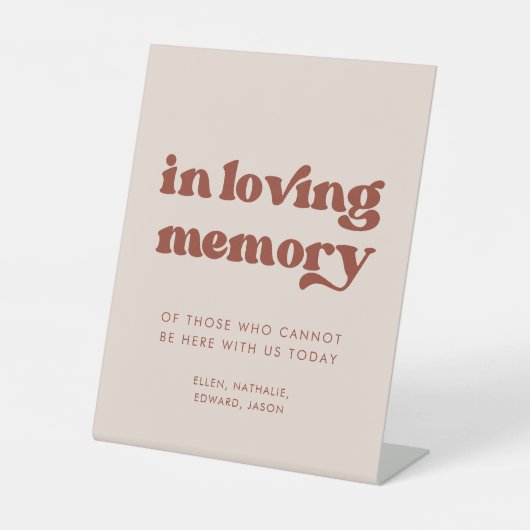 愛しスタイリッシュた思い出の中で結婚のレトロなピーチピンク 台座サイン (正面)