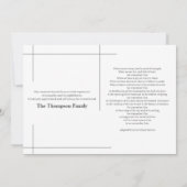 愛しモダンて思い出の葬儀で灰色と白 サンキューカード (裏面)