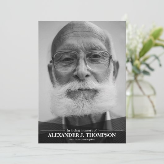 愛しモダンて思い出の葬儀の白黒 サンキューカード (スタンド正面)