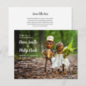 愛し合うアコーンのエルフが登場する結婚式の招待状 招待状 (正面/裏面)