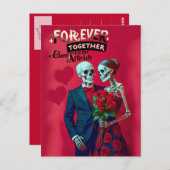 愛し合うスケルトンカップル永遠の愛 ポストカード (正面/裏面)