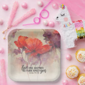 愛し合う別のバイブル聖句レッドパープルフローラ ペーパープレート (パーティー)