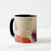 愛し合う別のバイブル聖句レッドパープルフローラ マグカップ (正面左)