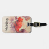 愛し合う別のバイブル聖句レッドパープルフローラ ラゲッジタグ (正面横)