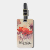 愛し合う別のバイブル聖句レッドパープルフローラ ラゲッジタグ (正面縦)