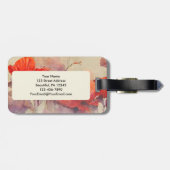 愛し合う別のバイブル聖句レッドパープルフローラ ラゲッジタグ (裏面横)