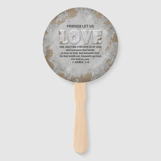 愛し合う別の聖なる書物、 経典第1節ヨハネ4:7-8 ハンドファン (裏面)