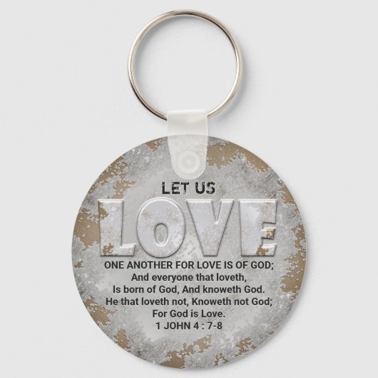 愛し合う別の聖なる書物、 経典第1節ヨハネ4:7-8 Keyc キーホルダー (正面)
