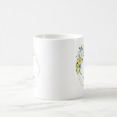 愛し合う花柄デザイン コーヒーマグカップ (中央)