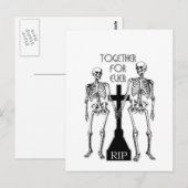 愛し合う2体の骸骨 ポストカード (正面/裏面)