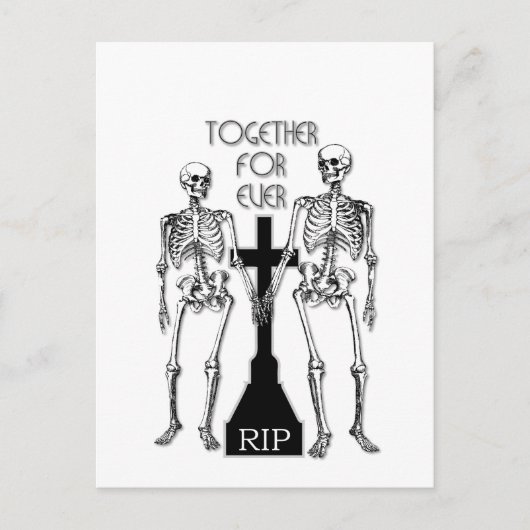愛し合う2体の骸骨 ポストカード (正面)