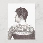 「愛し合う」入れ墨をした女ビクトリアン性 ポストカード (正面)