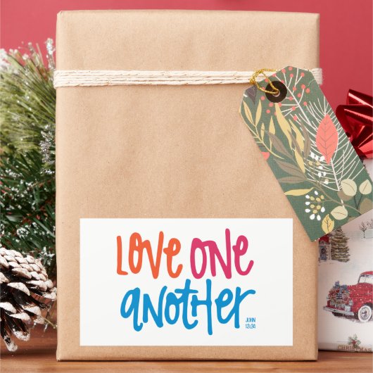 愛し合う 長方形シール (クリスマス)