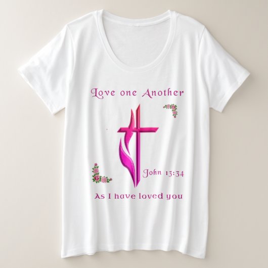 愛し合ったお互いを愛し合う プラスサイズTシャツ (デザイン正面)