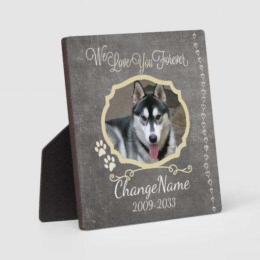 愛し永遠に犬の記念記念の記念品 フォトプラーク (正面)