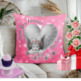 愛し永遠に私の愛かわいいヴィンテージキューピッド クッション