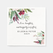 愛し笑い続けて幸せに過ごす スタンダードカクテルナプキン (正面)