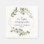 愛し笑い続けて幸せに過ごす スタンダードカクテルナプキン (正面)