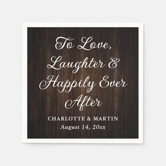 愛し笑い続け幸せに過ごす素朴こと スタンダードカクテルナプキン (正面)