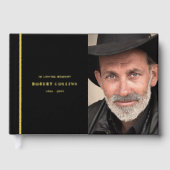 愛し素晴らした思い出の葬儀で実在、黒とホイル ゲストブック (正面)