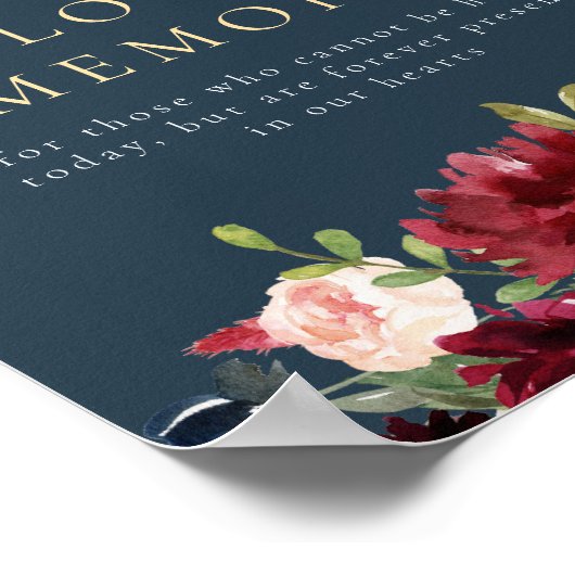 愛し素朴た記憶のサインでブルゴーニュ海軍フローラ ポスター (角)