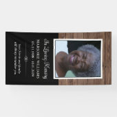 愛し素朴て思い出に木材の写真の墓カバー 横断幕 (横)