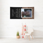 愛し素朴て思い出に木材の写真の墓カバー 横断幕 (インサイチュ)