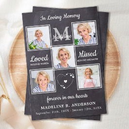 愛し素朴て思い出に5写真追悼葬儀 サンキューカード