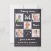 愛し素朴て思い出に5写真追悼葬儀 サンキューカード (正面)