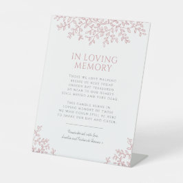 愛し結婚た記憶の赤面ピンクの葉モノグラム 台座サイン