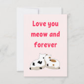 愛し続ける永遠の猫ピンクのバレンタインカード (正面)