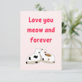 愛し続ける永遠の猫ピンクのバレンタインカード (スタンド正面)