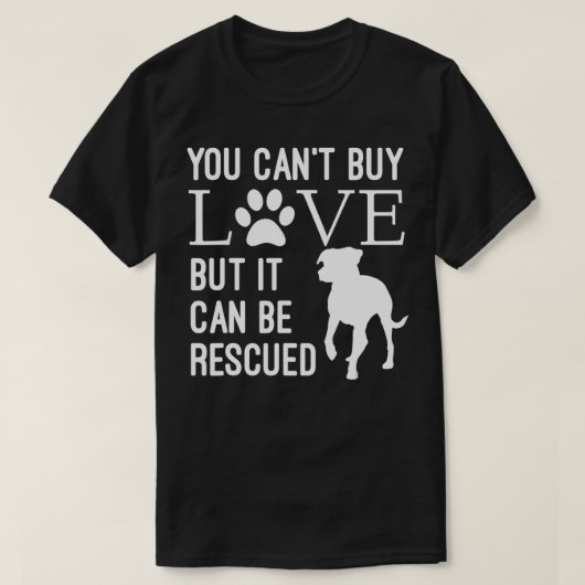 愛し買ないけど犬の救出が出来る Tシャツ (デザイン正面)