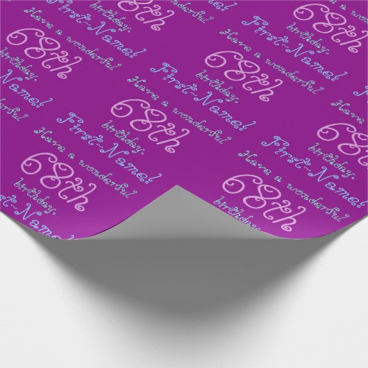 愛し68カラフル番目の誕生日包装紙 ラッピングペーパー (角)