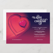 愛し、愛し、愛するために、二つのハート。 案内状 (正面/裏面)
