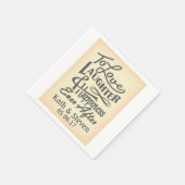 愛し、笑い、そしてデザイン後の幸せ。 スタンダードカクテルナプキン (角)