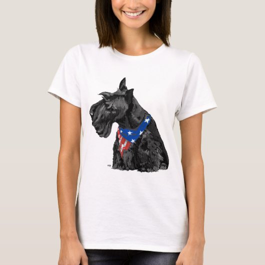 愛すべきスコティッシュ・テリア 愛国心 Tシャツ (正面)