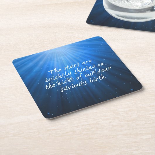 愛すべき救世主の誕生に輝く星たち スクエアペーパーコースター (アングル)