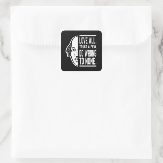 愛すべて信頼いくつかのシェイクスピア引用文のセスピアン スクエアシール (バッグ)