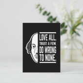 愛すべて信頼いくつかのシェイクスピア引用文のセスピアン ポストカード (スタンド正面)