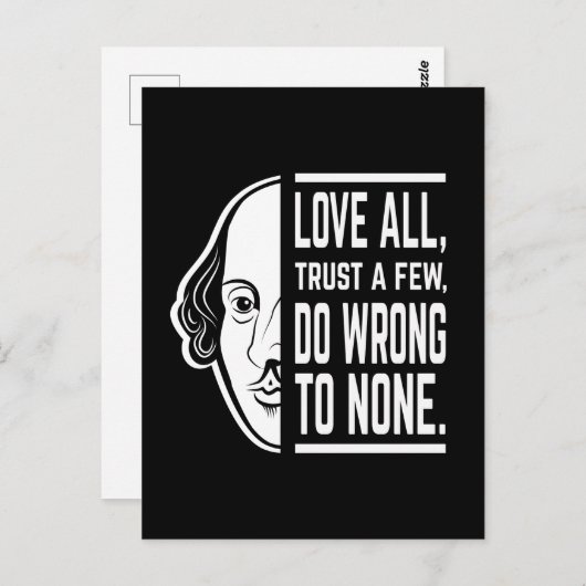 愛すべて信頼いくつかのシェイクスピア引用文のセスピアン ポストカード (正面/裏面)