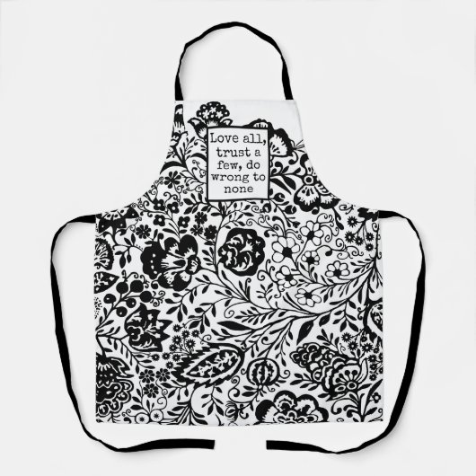 愛すべて、少数を信頼し、誰にも間違った引用文 エプロン (正面)