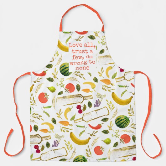 愛すべて、少数を信頼し、誰にも間違った引用文 エプロン (正面)