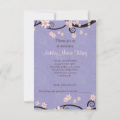 愛すみれ色のブライダルシャワーの招待状の囚人 招待状 (裏面)