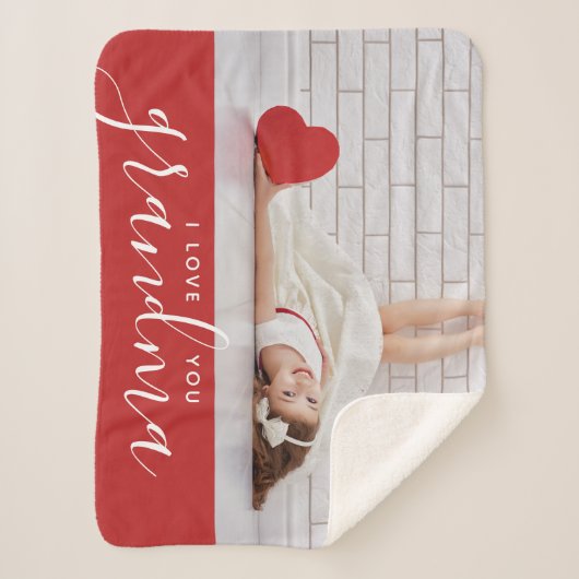 愛するおばあちゃんバレンタインデーのギフト写真 シェルパブランケット (正面)