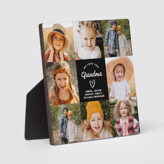 愛するおばあちゃんモダンハートコラージュ フォトプラーク (正面)