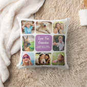 愛するおばあちゃん写真コラージュ紫 クッション (ブランケット)