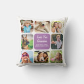 愛するおばあちゃん写真コラージュ紫 クッション (正面)